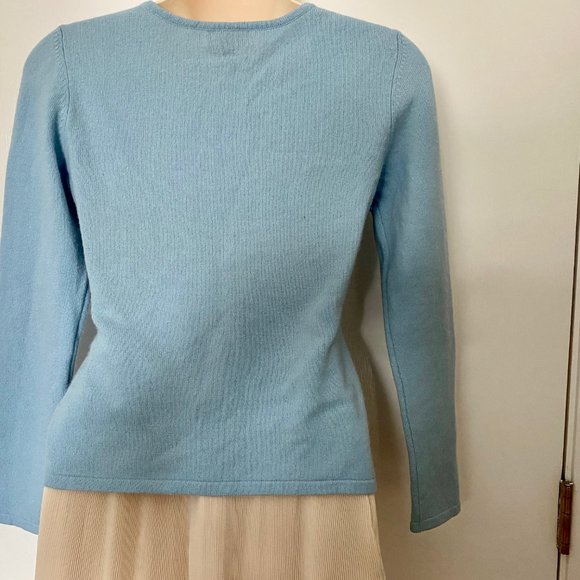 Classiques Entier 💯 Cashmere Flowers 3/4 Sleeve Sweater Top PXS - Picture 3 of 5